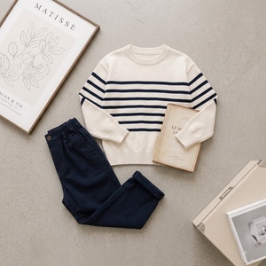 Pantalon long à jambes larges pour enfants garçons, en coton et élasthanne, tissé, respirant, anti-boulochage, confortable, décontracté, pour un usage quotidien - Product Image 6