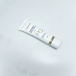 High Quality PE Oval Tube for Packaging <b>Sunscreen</b> and Skincare Cream with Silk Printing and Hot Stamping with Gold Plated Cap - Product Image 2