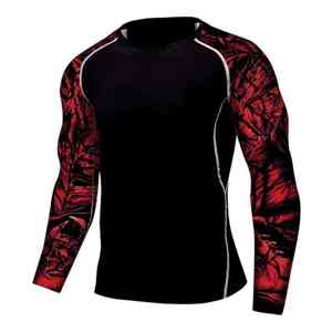 Chemises de compression pour hommes, écologiques, pour la gym et le fitness, en polyester et coton, séchage rapide, respirantes, manches longues, tailles et couleurs personnalisables - Product Image 5