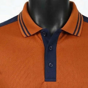 T-shirt en coton tricoté uni pour homme, 100 % coton, manches courtes, col montant, poche, respirant, 240 g, anti-rétrécissement, anti-plis - Product Image 4