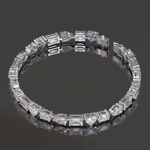 Lab Grown Diamond Tennis Bracelet for Women and <b>Men</b>, Mix Cut Diamond Tennis Bracelet, Solid Gold Diamond Bracelet - Product Image 3