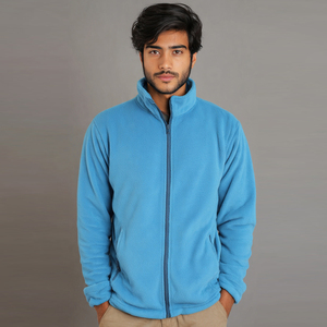 Veste chaude à col haut pour homme, doublure en polaire, manteau épais, veste en polaire à col montant avec fermeture éclair pour homme - Product Image 3