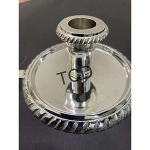 Support de bougie en laiton fait main avec coque en argent et poignée, pour chandelier, fournitures événementielles, articles de décoration de table - Product Image 5