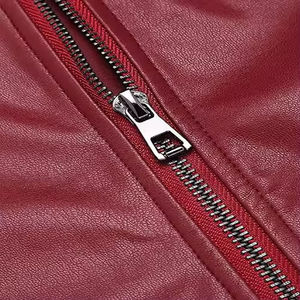 Classic Customizable Men's <b>Leather</b> Jacket with Zipper Closure Slim Fit Stand Collar High Street Style Winter Front Logo embossed - Product Image 6