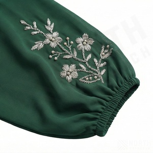 Abaya Clásica para Eid, Color Personalizado, Diseño Exquisito con Cuentas, Abaya Especial para Niñas Musulmanas, Vestido Largo Árabe de Verano - Product Image 5