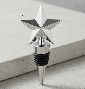 Bouchon de bouteille le plus vendu, style moderne, en forme d'étoile, finition argentée, bouchon de bouteille pour l'occasion de Noël, fermeture de bouteille de vin - Product Image 1