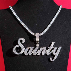 Colgante de Moissanita de Lujo Personalizado con Nombre, Plata de Ley 925, Letra Personalizada, Collar con Dije, Joyería Hip Hop, Diseño de Regalo - Product Image 6