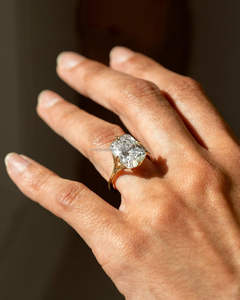 Igi/gia แล็บตัดเพชรวินเทจ14K สีเหลืองแหวนแต่งงาน/งานหมั้นใส่ได้ทั้งชายและหญิงสีขาวทองคุณภาพดีสำหรับงานปาร์ตี้ครบรอบ-คุ้มค่า - Product Image 1