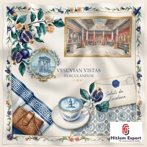Écharpe en satin imprimée personnalisée, tissu de mode, marque privée, écharpe promotionnelle, fabricant de textiles OEM ODM, fournisseur de tissus personnalisés - Product Image 1