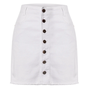 High quality denim skirt Women's Retro Slim Stretch Denim Skirt Solid Pattern Casual Fashion Medium for Summer - Product Image 1