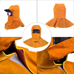 Scanza Enterprises SE-SSH-010 Masque de soudage en cuir à obscurcissement automatique, lentille résistante à la chaleur, anti-coupure/anti-chaleur, jaune-brun, unisexe - Product Image 6
