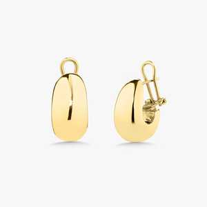 Pendientes Huggie con Diseño de Cúpula Abombada, Oro Sólido de 14k y 18K, Gruesos y Atrevidos, para Uso Diario, de Lujo, con Forma de Lágrima, Joyería Fina - Product Image 1