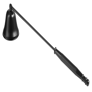 Éteignoir à bougie avec long manche, éteignoir à bougie en métal noir avec long manche et poignée texturée pour une flamme sécurisée - Product Image 1