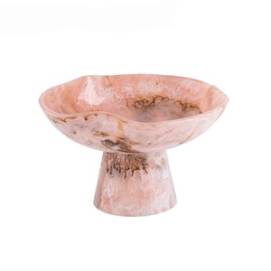 Stylish Resin Elevated Bowl with Coordinated Serving Tray and Designer Saucers for Elegant Table Setup and Festive <b>Dinnerware</b> - Product Image 2