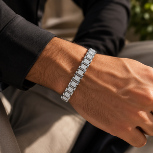 925 Sterling Silver Tennis Bracelet Iced Out Moissanite Hip Hop Style Brilliant Round Diamond for <b>Men</b> Women Party Accessory - Product Image 6