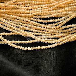Cuentas redondas microfacetadas de citrino natural de 2 mm, pequeñas cuentas de citrino con corte de diamante, cuentas sueltas de piedras preciosas para la fabricación de joyería, suministro al por mayor. - Product Image 6