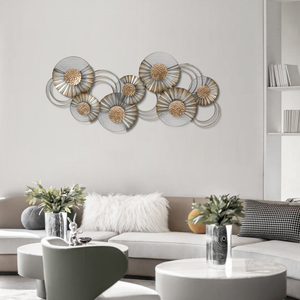 Sculpture murale moderne en métal en forme de fleur, décoration élégante en fer forgé pour salon, chambre à coucher, salle à manger, intérieur - Product Image 3