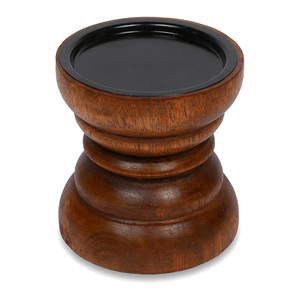 Vente d'usine de bougeoir en bois de manguier naturel sculpté à la main pour ferme, salle à manger ou chambre à coucher, mini bougeoirs en bois - Product Image 1