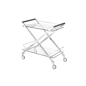Premium Luxury Handmade Metal Eco-Friendly Rectangle American Style Multi-Tier Storage <b>Trolley</b> Cart Wheels Kitchen Organizer - Product Image 1