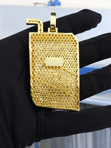 Colgante de Lujo con Incrustaciones de Moissanita Estilo Hip Hop Juice Box, Diamante VVS, Joyería Personalizada con Nombre - Product Image 2