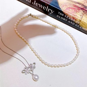 Collier en perles d'eau douce pour Xiaomi avec chaîne délicate pour la clavicule, perles naturelles à forte luminosité, accessoires - Product Image 2