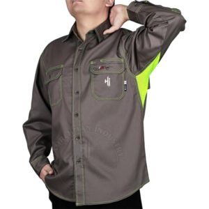 เสื้อเชิ้ตช่างเชื่อมผ้าฝ้ายทนไฟสำหรับงานก่อสร้าง  รับสกรีนโลโก้ - Product Image 1