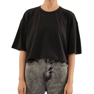 เสื้อครอปท็อปสตรีทแวร์ทรงโอเวอร์ไซส์ ไหล่ตก ทรงบ็อกซี่ แขนสั้น ผ้าฝ้ายลำลอง เสื้อหลวมๆ เสื้อครอปท็อปโอเวอร์ไซส์ผู้หญิง รุ่นปี 2026 - Product Image 5