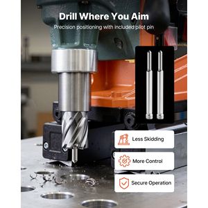 Set di frese anulari 4 pz. con codolo Weldon, kit punte per trapano magnetico, profondità di taglio 1 pollice, diametro di taglio 1 pollice, HSS, 2 punte da trapano, 2 pilo - Product Image 5