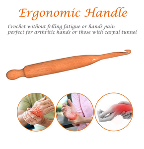 ชุดเข็มโครเชต์ไม้ทำมือ เข็มถักไหมพรมไม้ทำมือ - Product Image 3
