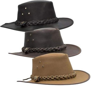 Chapeau en cuir de luxe résistant aux intempéries, ultra-durable et conçu pour le style, le confort et les grands espaces extérieurs - Product Image 1