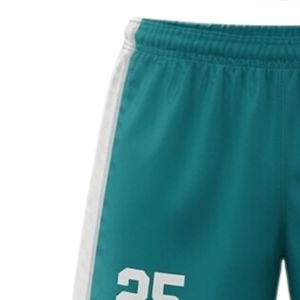 Pantalones Cortos de Lacrosse Unisex en Verde Azulado y Blanco, de Poliéster, Ajuste Atlético, Ropa Deportiva, Uniforme para Equipo Deportivo, Ropa de Entrenamiento - Product Image 4