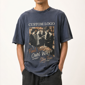 Retro <b>Vintage</b> <b>T</b>-<b>Shirt</b> 100% Cotton Washed Fully Distressed Streetwear Heavyweight Oversized Unisex Crop Front Tee - Product Image 2