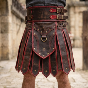 Costume de gladiateur en cuir noir pour homme, style Renaissance, sexy, avec ceinture - Service OEM de haute qualité et respectueux de l'environnement - Product Image 2