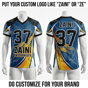 Camiseta de Fútbol Americano para Hombre, 180 GSM, Malla de Poliéster, Azul Marino, Blanco, Marrón, Panel en el Hombro, Impresión por Sublimación Personalizada, Bordado - Product Image 6