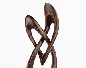 Sculpture abstraite en bois faite à la main, décoration artistique moderne pour les étagères, les tables et les bureaux du salon - Product Image 4