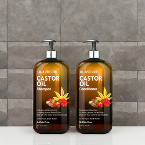 Ensemble Shampooing et Après-Shampooing Crème à l'Huile de Ricin Anti-Pelliculaire Marque Blanche – Restaurateur, Nourrissant, Fortifiant, Sans Sulfate, Unisexe - Product Image 2