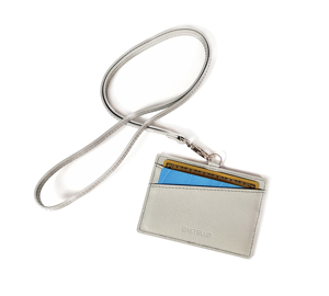 [Fortement recommandé] Porte-cartes d'identité en cuir Saffiano authentique Castello, fermeture ouverte, doublure en polyester, design unisexe, plusieurs couleurs - Product Image 1