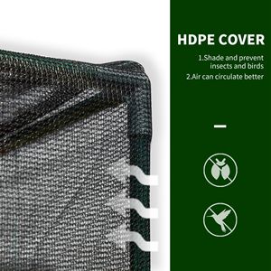 Rete da Giardino 4x8 con Gabbia per Colture e Porte con Cerniera e Copertura in HDPE per Piante Aromatiche - Product Image 5