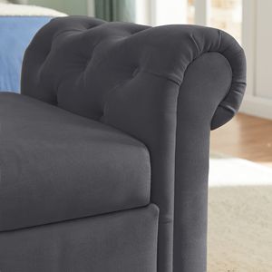 Sgabello Rettangolare Grigio Scuro Multifunzionale per Soggiorno con Contenitore - Product Image 6