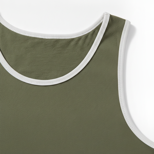 High Quality Factory Wholesale Gym Tank Top <b>Men</b> Blank Black White Gray <b>Singlets</b> <b>Men</b> Ribbed Polyester Tank Tops - Product Image 6