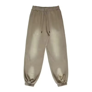 Pantalon de jogging évasé ample délavé à l'acide et effet soleil décoloré pour homme, style streetwear décontracté et confortable, collection 2026 - Product Image 1