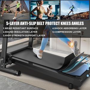 Tapis Roulant Pieghevole Portatile per Uso Domestico 2.5HP con Capacità di 136 kg, Materiale ABS, Controllo APP, Fitness, Piattaforma Più Larga - Product Image 6