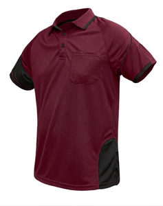 Chemise pour homme à manches courtes de couleur bordeaux avec poche, séchage rapide, jersey 100% coton, style décontracté, coupe classique - Product Image 2