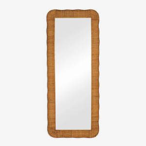 Miroir élégant et pratique à prix abordable, accessoire de maison en rotin, miroir sur pied pleine longueur. - Product Image 6