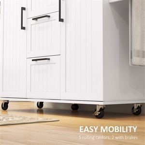Carrello da Cucina dal Design Moderno con Armadietto Regolabile in Quercia, Acciaio al Carbonio, Plastica e Vetro - Product Image 6