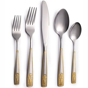 Juego de Cubiertos de Lujo en Oro, 24 Piezas, Acero Inoxidable 18/10 Pulido a Espejo, Juego de Cubiertos Dorados Reales, Cuchara, Tenedor, Cuchillo, Vajilla para Bodas - Product Image 4