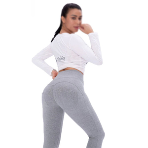 Wholesale 2026 High Waist Gym <b>Leggings</b> for Women Breathable Silk & Spandex Custom Logo Sport Workout <b>Leggings</b> <b>with</b> <b>Pocket</b> - Product Image 3