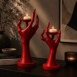 Ensemble de bougeoirs sculptés gothiques en aluminium faits à la main, décoration de Noël, de Pâques et centre de table pour la maison - Product Image 4