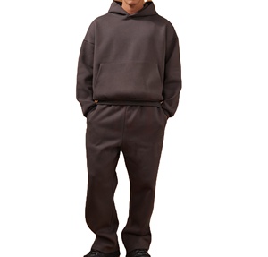 Veste à capuche pour homme 100% coton avec fermeture éclair, motif solide et teint uni, avec poche et col à capuche - Product Image 1