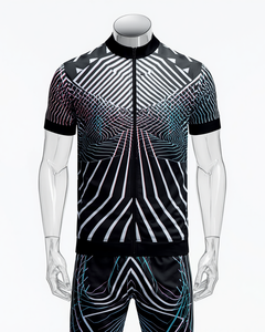 Conjunto Deportivo Personalizado para Hombre, Camiseta de Manga Corta y Pantalones Cortos con Ilusión Óptica 3D y Arte Lineal Sublimado - Product Image 1